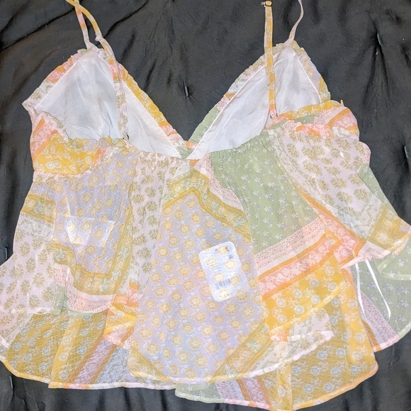 Free People Alix Printed Top in Summer Combo sz LRG - Picture 7 of 16